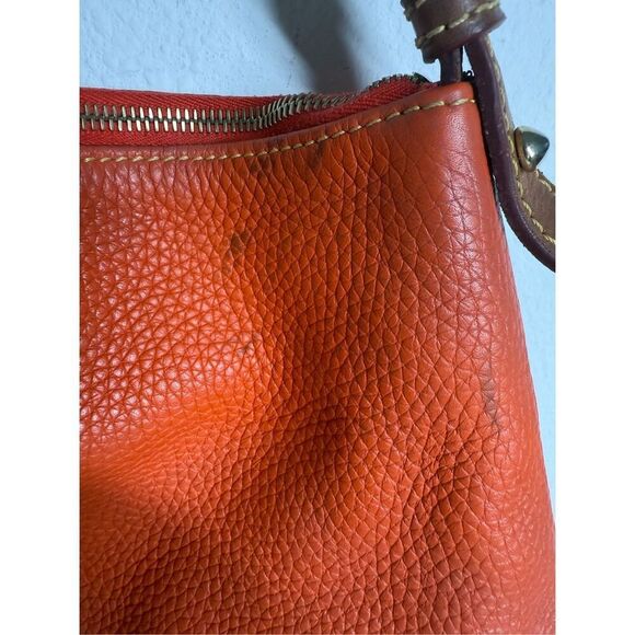 Dooney & Bourke Dillen Satchel Shoulder Bag Hobo Pebble Orange Leather See NOTES - Picture 5 of 16